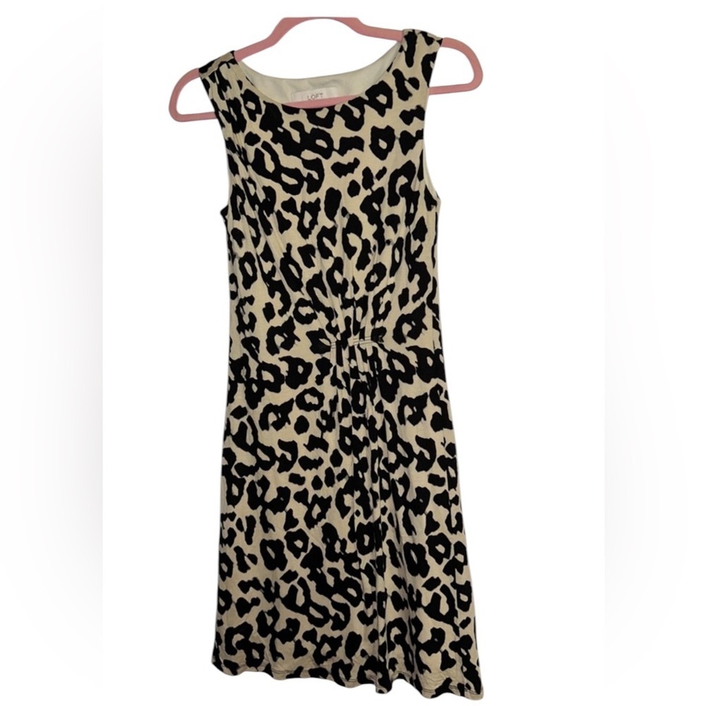 Ann Taylor Loft brand cheetah print sleeveless dress